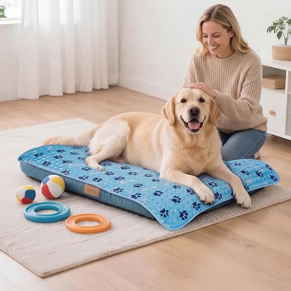 Pet Cooling Gel Pad with Patent Technology, 44in Dog Cooling Mat for Summer, Self Cooling Mat for Large/Medium/Small Dogs, Non-Slip Waterproof Durable Mat for Dog Beds, Car, Indoor & Outdoor Use