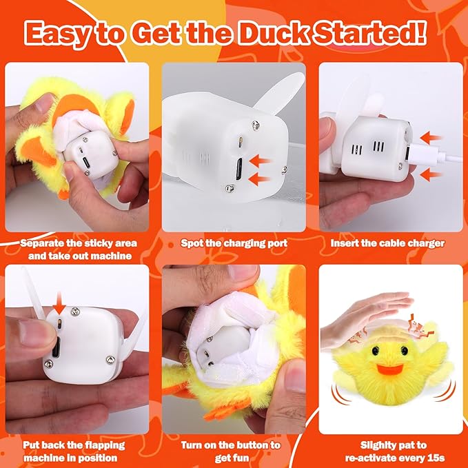 Mity rain Dog Toys Duck, Interactive Dog Toys for Small Dogs, Touch Activated Moving Toy to Keep Them Busy, Squeaky Dog Toy for Small/Medium/Puppy Enrichment