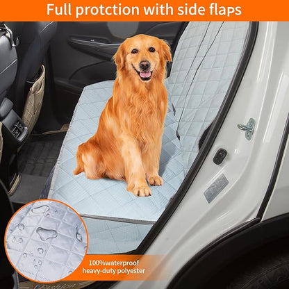 Bark Lover Dog Car Seat Cover for Back Seat, Waterproof Bench Backseat Protector, Nonslip Rear Seat Cover for Kids & Pets, Compatible with Middle Armrests, Fits Most Cars & Midsize SUVs