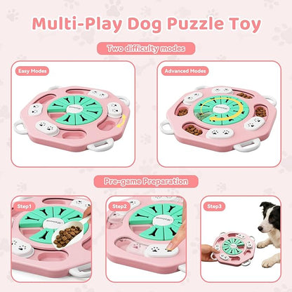 MateeyLife Dog Puzzle Toy, Interactive Dog Toys to Keep Them Busy, Enrichment Toys for Dogs, Treat Dispensing Dogs Toy with Slow Feeder for Smart Breeds, IQ Training & Brain Stimulation, 2 Levels