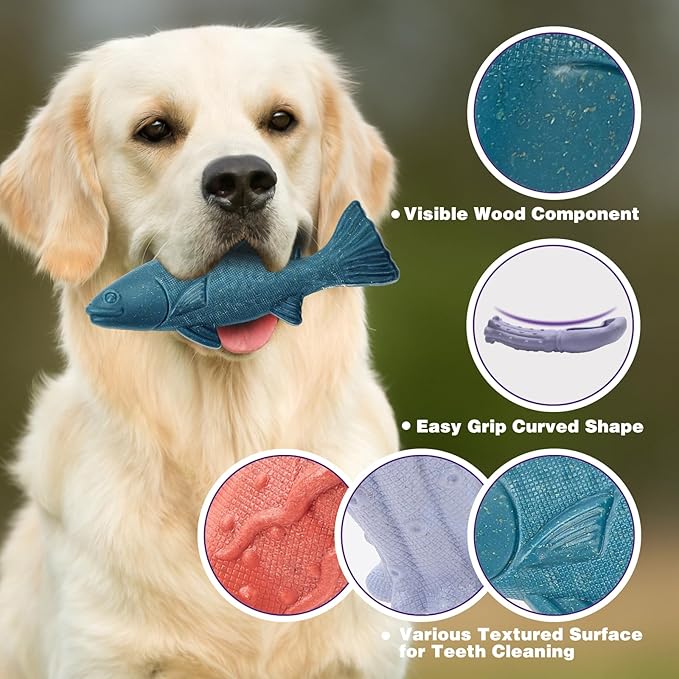 Kimee Dog Toys for Aggressive Chewers, 3 Pack Indestructible Dog Chew Toys, Super Chewer Toys with Tough Nylon Bacon Flavor for All Breed Sizes, Teeth Cleaning & Training, Boredom Relief