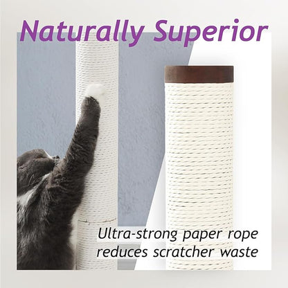 Necoichi 31.5” Tall Cat Scratching Post Kitten Scratcher Paper Rope Scratch Posts Trees with Hanging for Indoor Cats (31.5 inches for Adult Cats, Large, Dark Cherry)