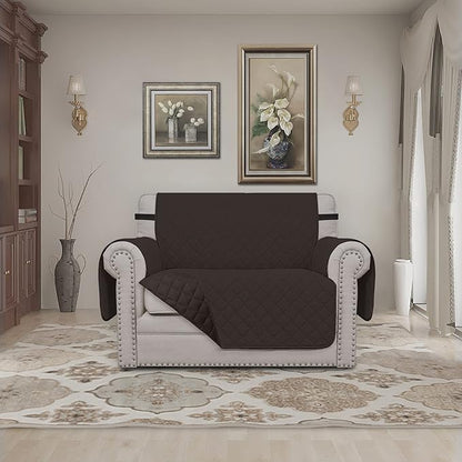 Easy-Going Oversized Chair Sofa Slipcover Reversible Sofa Cover Water Resistant Couch Cover Furniture Protector Cover with Elastic Straps for Pets Dog (Oversized Chair, Chocolate/Chocolate)