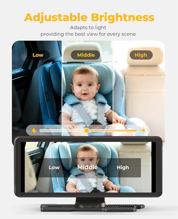 LUCKVIEW BM5 PRO Baby Car Camera for 2 Kids, 7.2" 1080P Dual Channel Display for Car Seat, Easy Installation with 2 IR Night Vision Cameras, Rear Seat Safety for Babies and Pets