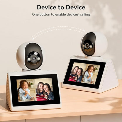 Home Security Camera with 4.3" Screen, Two Way Video Call Function for Elderly, Baby and Pets, 1080P HD with Motion Detection