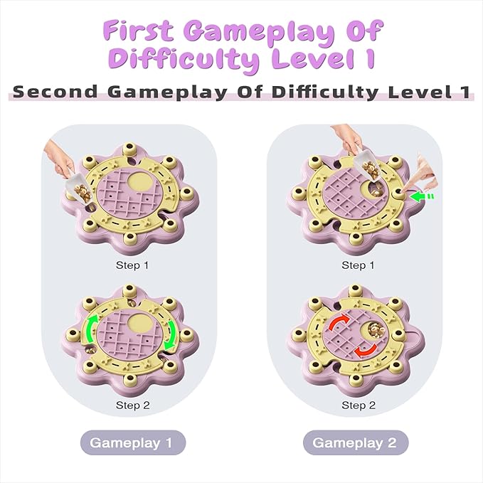 KADTC Dog Chess Puzzle Toy, Large Size, 3 Levels of Step-by-Step Challenge Beginner to Advanced Slow Feeder & Mental Stimulation for Smart Dogs Enrichment Pink Toys