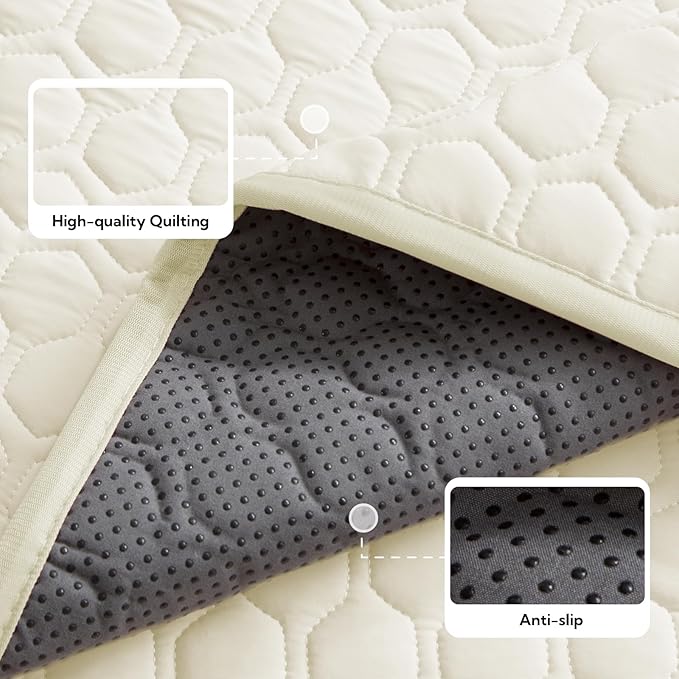 Soulbond Backseat Dog Cooling Mat for Cars - 24.5"x52" Washable Back Seat Self Cooling Pad for Cat & Puppy, QMAX>0.3, Non-Slip Cold Pet Bed Backseat Extender for Cars, SUVs, Trunks, Pearl White