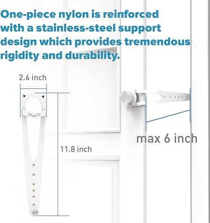 Neobay Cat Door Latch with Stabilizer, 7 Sizes Adjustable Cat Door Holder Latch to Keep Dog Out of Litter Box, No-Drill Alternative of Pet Gates and Interior Pet Door, White, 4 Packs