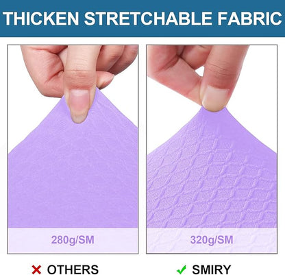 Smiry Waterproof Seat Covers for Dining Room Chairs Set of 6, Stretch Jacquard Removable Washable Chair Seat Slipcovers Protector, No Rear Covers, Lavender