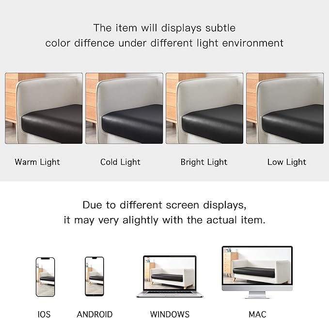 Yates Home PU Leather Couch Sofa Cushion Slipcover Water-Proof Elastic Chair RV Seat Covers Loveseat Sofa Furniture Protector Slip Cover for Settee Seater Replacement in Living Room(X-Large, Black)