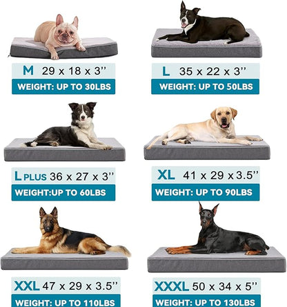 WATANIYA PET Medium Dog Beds for Medium Dogs, Memory Foam Dog Bed, Orthopedic Small Dog Bed with Washable Cover & Waterproof Liner, Plush Puppy Bed with Anti-Slip Bottom (29’’x 18’’)