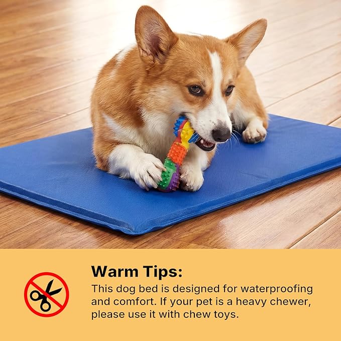 Veehoo Waterproof Dog Bed Crate Pad for Small Medium Dogs, Dog Kennel Pad Outdoor Bed Washable Kennel Mat for Dogs, Puppy Crate Bed, Post Surgery Recovery & Training