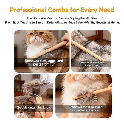 Cat Comb for Shedding,Deshedding Dog Brush,Deshedding Comb for Dog and Cat,Cat and Dog Comb,Cat Dematting Tool, Dog Combs for Grooming Matting,Undercoat Brush for Cats,Undercoat rake