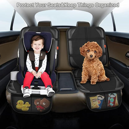 XHYANG Car Seat Protector,Auto Car Seat Protectors Baby Carseat Waterproof Durable 600D Fabric for Child Baby Car Seat Mat Vehicle Pet Cover 2 Storage Pockets (1 Pack)