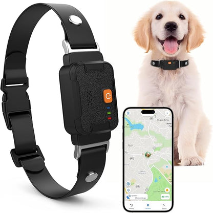 GPS Pet Tracker for Dogs and Cats - 12 Months Free Membership, Real-Time Tracking, Health Monitoring, Historical Route Recording, Virtual Geofence, IP67 Waterproof, 14-Day Battery Life