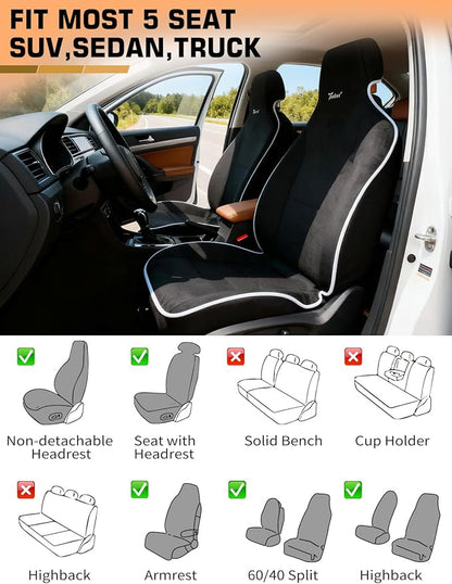 600g Ultra-Thick Car Seat Cover Towel,Heavy-Duty Absorbent Terry Cloth Sweat Protector for Gym,Beach&Athletes,Eco-Friendly Universal Fit for Sedans,SUV&Minivans,Non-Slip Machine Washable-Black