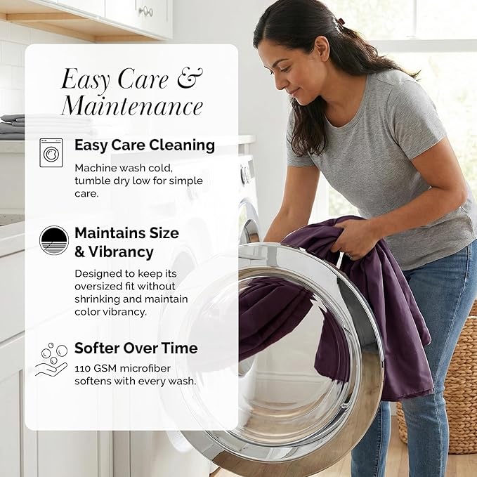 Southshore Fine Living, Inc. 6-Piece, 21-Inch Queen Deep Pocket Sheet Set, Wrinkle Free Sheets Queen Size Bed Set, 1 Full Elastic Fitted Sheet, 1 Oversized Flat, 4 Purple Pillow Cases, Purple Sheets