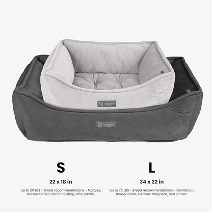 NANDOG Reversible Dog Bed from The Signature Collection– Luxury Cloud-Soft Pet Bed for Medium to Large Dogs & Cats, Premium Pet Gear, Reversible Design, Plush Comfort, Modern Style - Dark Grey