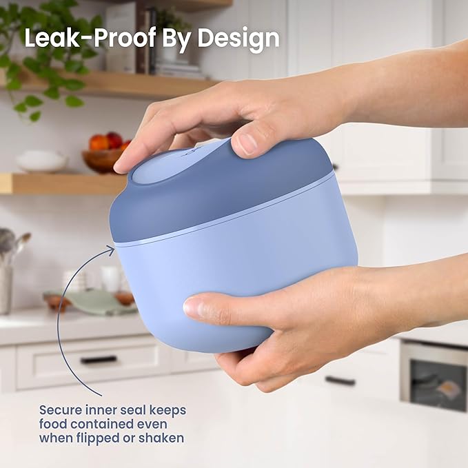 Bentgo Bowl - Insulated Leak-Resistant Bowl with Snack Compartment, Collapsible Utensils and Improved Easy-Grip Design for On-the-Go - Holds Soup, Rice, Cereal & More - BPA-Free, 21.2 oz (Slate)