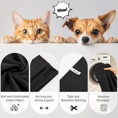 Pawaboo Pet Sling Carrier for Small Dogs and Cats, Hands Free Dog Carrier Sling, Anti-Anxious Soft Cotton Front Facing Cat Carriers Papoose, Puppy Kitten Pouch Reduce Back Neck Pain, Black