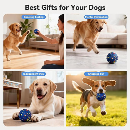 Smart Interactive Dog Toys Dog Ball, Chew-Resistant E-TPU Material, Auto Bouncing & Rolling, IP54 Waterproof, Interactive Dog Ball for Medium and Large Dogs, Indoor & Outdoor