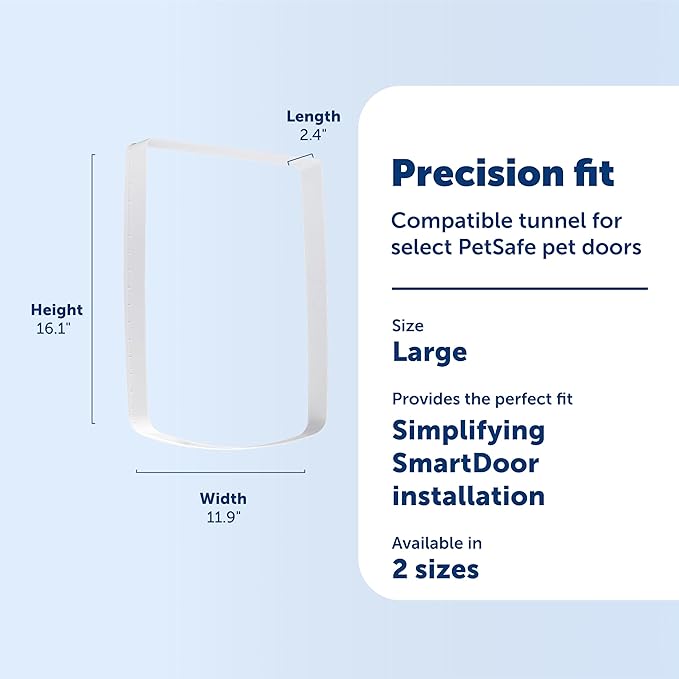 PetSafe SmartDoor Connected Pet Door Tunnel Extension - Long-Lasting Durable 2" Plastic Depth Extender - Quick No Tool DIY Setup for Interior Exterior Wall Installations - Large