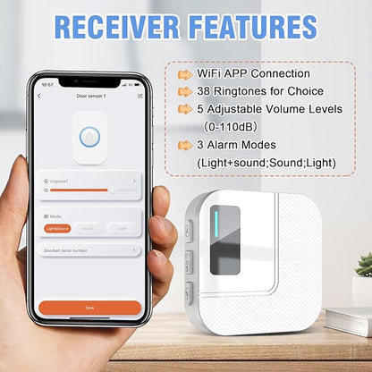 ChunHee WiFi Smart Dog Door Bell for Potty Training to Go Outside–Wireless Doggy Doorbell with Tuya Phone Notification–Waterproof Touch Button and Adjustable Volume, Multi-User Alerts(1 Dog Buttons)