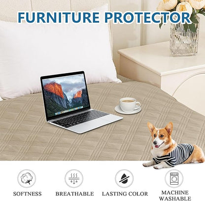 hyha Waterproof Dog Blanket, Reversible Pet Bed Blanket, Soft Sofa Couch Cover for Dogs Washable, Waterproof Pet Couch Covers for Sofa Puppy Cats Furniture Protector(40"x80", Taupe/Taupe)