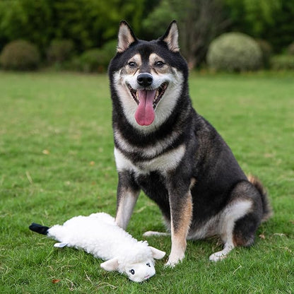 Best Pet Supplies Squeaky Dog Toys with Soft Durable Fabric for Small, Medium and Large Pets Interactive Toy for Indoor Play, Supports Active Biting and Play - Sheep, Cow, Small