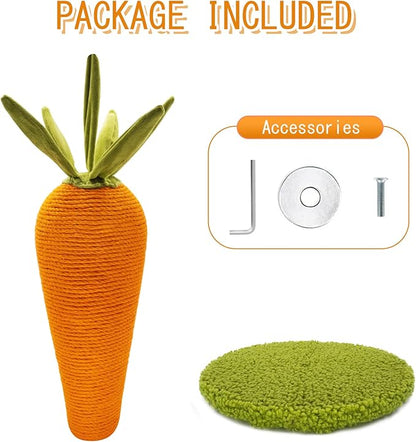 LIFLIX Carrot Cat Scratching Post, 17'' Cute and Fun Sisal Cat Scratcher for Indoor Cats and Kittens