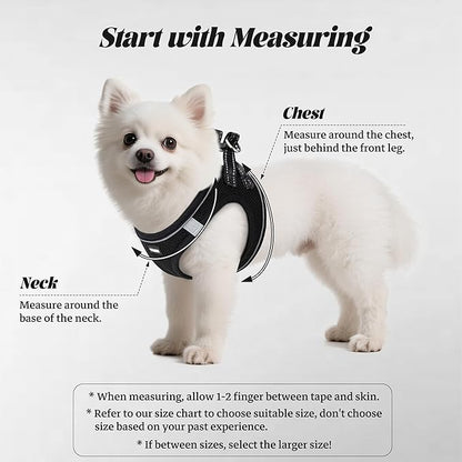 YIMEIS Dog Harness and Leash Set, No Pull Soft Mesh Pet Harness, Reflective Adjustable Puppy Vest for Small Medium Large Dogs, Cats (Black, X-Small (Pack of 1))