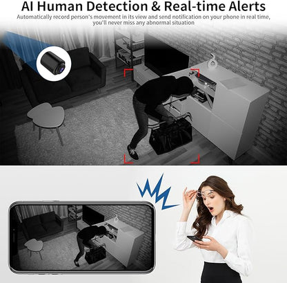 VSTARCAM Tiny WiFi Camera for Home Security 1Pcs, Portable HD Night Vision Motion Detection Remote Surveillance 136° Wide Angle, Baby Monitor Small Motion Activated Camera (CB762-NB)