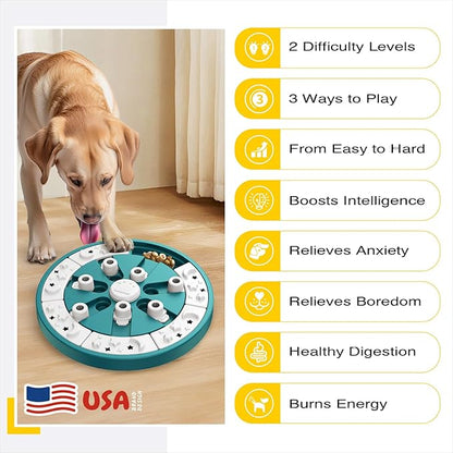 KADTC Dog Puzzle Toy, Large Size, 2 Levels of Step-by-Step Challenge, 3 Ways to Play Beginner to Advanced Slow Feeder & Mental Stimulation for Dogs Enrichment Toys