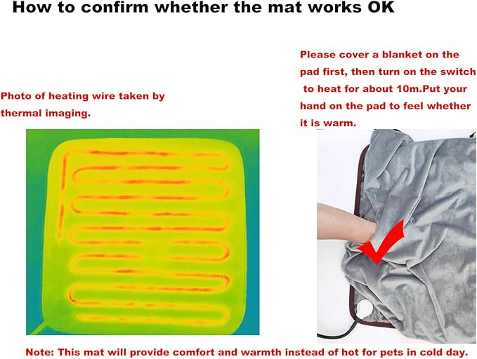 Pet Heating Pad for Small Dogs & Cats - Electric Heated Bed with Timer, Chew Proof, Easy Clean, Round - D16 inch
