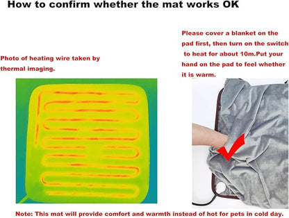Pet Heating Pad for Small Dogs & Cats - Electric Heated Bed with Timer, Chew Proof, Easy Clean, Round - D16 inch