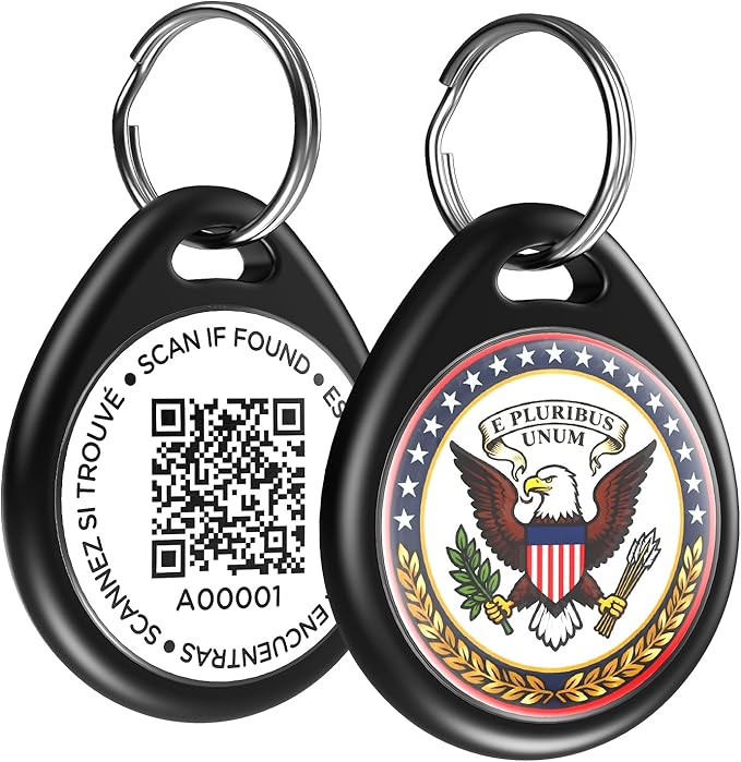 Great Seal of the United States Dog ID Tag, Patriotic QR Code Dog Tags for 4th of July Independence Day & USA 250th Anniversary, Personalized Anti-Lost Pet Name Tag for Small Medium Large Dogs Cats