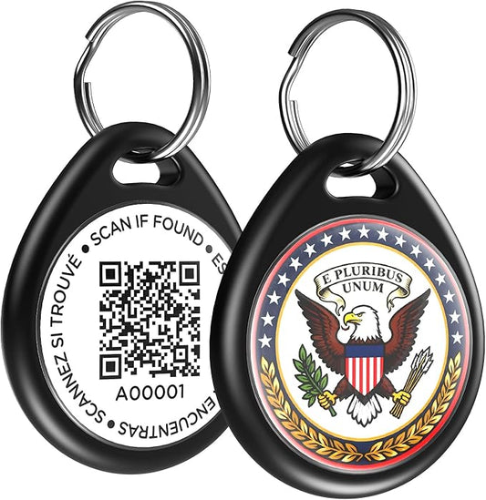 Great Seal of the United States Dog ID Tag, Patriotic QR Code Dog Tags for 4th of July Independence Day & USA 250th Anniversary, Personalized Anti-Lost Pet Name Tag for Small Medium Large Dogs Cats