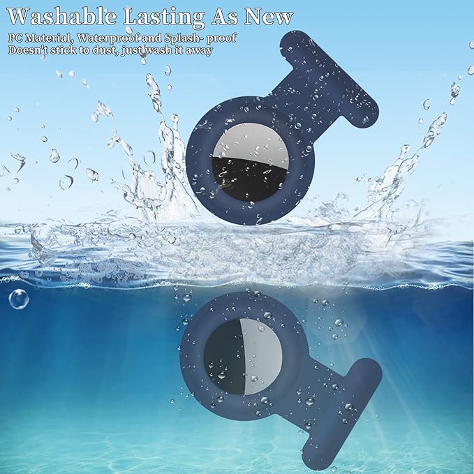 2 Pack Holder Case Compatible for Airtag Tracker, Silicone Hidden GPS Kid Airtag Holder with Invisible Pin, Anti Lost Apple Air Tag Case Cover for Toddlers, Elderly, Pet, Clothing(Blue and Black)