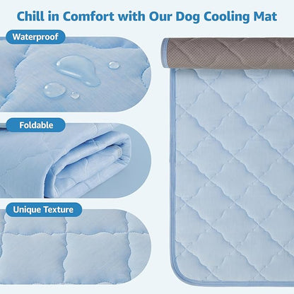LOOBANI Dog Cooling Mat for Small Dog/Cats - 28" x 22" Self-Pet Cooling Pad for Summer with Anti-Slip Bottom, Reusable Q-Max>0.5 Cool Mat for Dogs, Indoor & Outdoor Use, Couch, Bed, Kennels and Floor