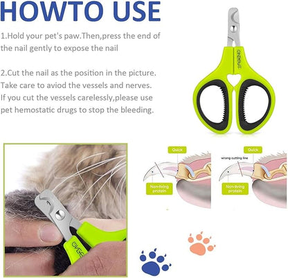 OneCut Pet Nail Clippers, Update Version Cat & Kitten Claw Nail Clippers for Trimming, Professional Pet Nail Clippers Best for a Cat, Puppy,Rabbit, Kitten & Small Dog,Sharp & Safe (Green)