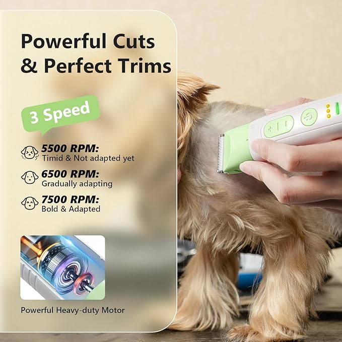 Dog Grooming Kit, 4 in 1 Pet Clippers for Grooming Supplies, Cordless Dog Paw Trimmer Nail Grinder, Professional Long Hair Shaver for Matted Hair Cat Small Dogs Thick Coats