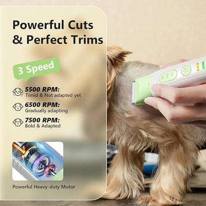 Dog Grooming Kit, 4 in 1 Pet Clippers for Grooming Supplies, Cordless Dog Paw Trimmer Nail Grinder, Professional Long Hair Shaver for Matted Hair Cat Small Dogs Thick Coats