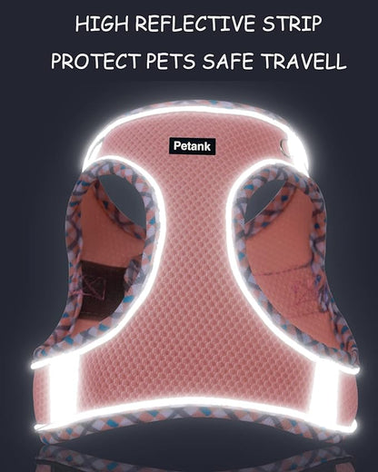 Petank Dog Harness for Small Medium Dogs No Pull, Puppy Harness and Leash Set, Step in Dog Harness for Walking, Running, Training, Small Dog Vest, Medium Dog Vest (Bule, M)