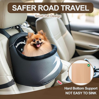 Dog Car Seat for Small Dogs, Luxury PU Leather Dog Booster Seat, Car Seats for Dogs, Can be Used as Pet Carrier Bag