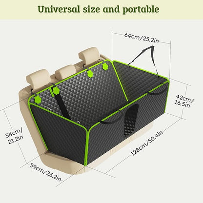 2-in-1 Dog Car Seat Cover for Back Seat, Transform to Passenger Mode - Dog Car Seat, Waterproof, Scratch-resistant, Support to 330lbs, for Outdoor Activities, Travel, to the Vet, for Cars/SUV/Truck