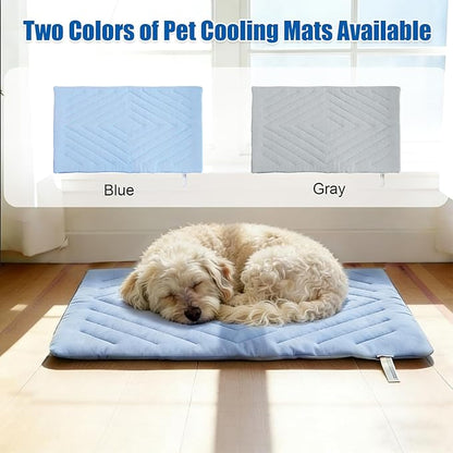 Dog Cooling Mat Self Coolings Foldable Cooling Pad for Dog in Summer Coolings Mat for Dogs and Cats Machine Washable (Rectangle,Blue, X-Large-59 L x 40" W)