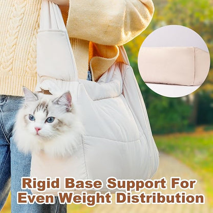 Mini Dog Purse Carrier with Pockets, Warm Cute Pets Bags with Secure Harness Clip, Cat Shoulder Bag for Outings, Lightweight Puppies Bags Kennel, Trained Pets Handbag Outdoor(Purple,One Size)