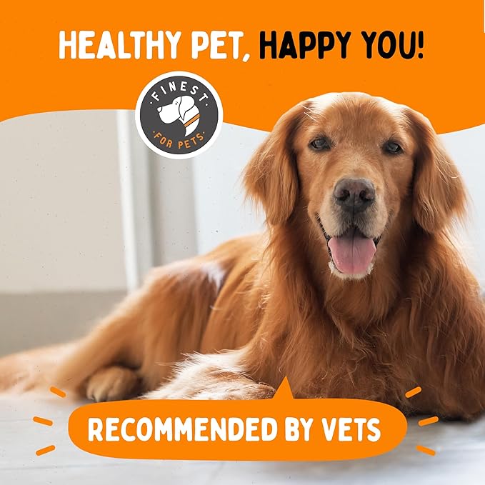 Omega 3 Fish Oil for Dogs - Finest For Pets Soft Gels for Skin & Coat, Itching, Shedding, Joints & Immune Health - 100% Pure Omega Fish Oil with EPA & DHA. Ideal for Medium to Large Dogs (180 ct)