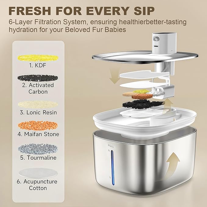 Wireless Cat Water Fountain Stainless Steel,4.5L Cordless Pet Fountains for Dringking,4000mah Battery Operated Cat Water Pountain,Automatic Dog Dispenser w Pen Cat Toys