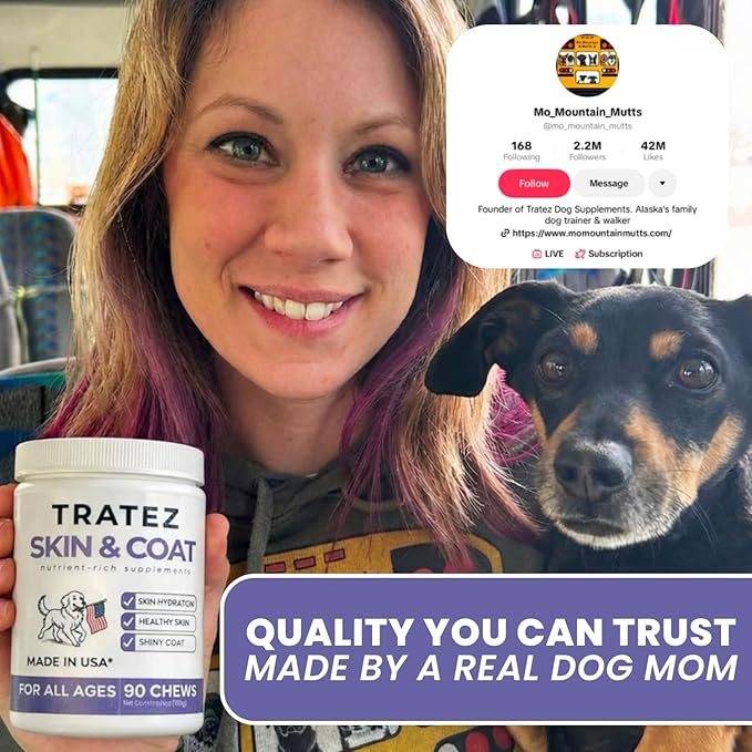 Skin and Coat Supplement for Dogs, 90 Soft Chews with Vitamin E and Essential Fatty Acids (Omega 3, Omega 6 and Omega 9 Fish Oil), Advanced Formula with Anti-inflammatory Properties